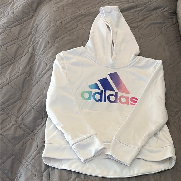 adidas Other - Adidas Girl's White Sweatshirt with Minimalist Design Girls Size Med 10/12